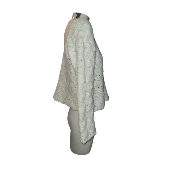 Eileen Fisher Ivory Knit Sweater S Made In Uruguay Wool Blend Long Sleeve luxury - Picture 4 of 8